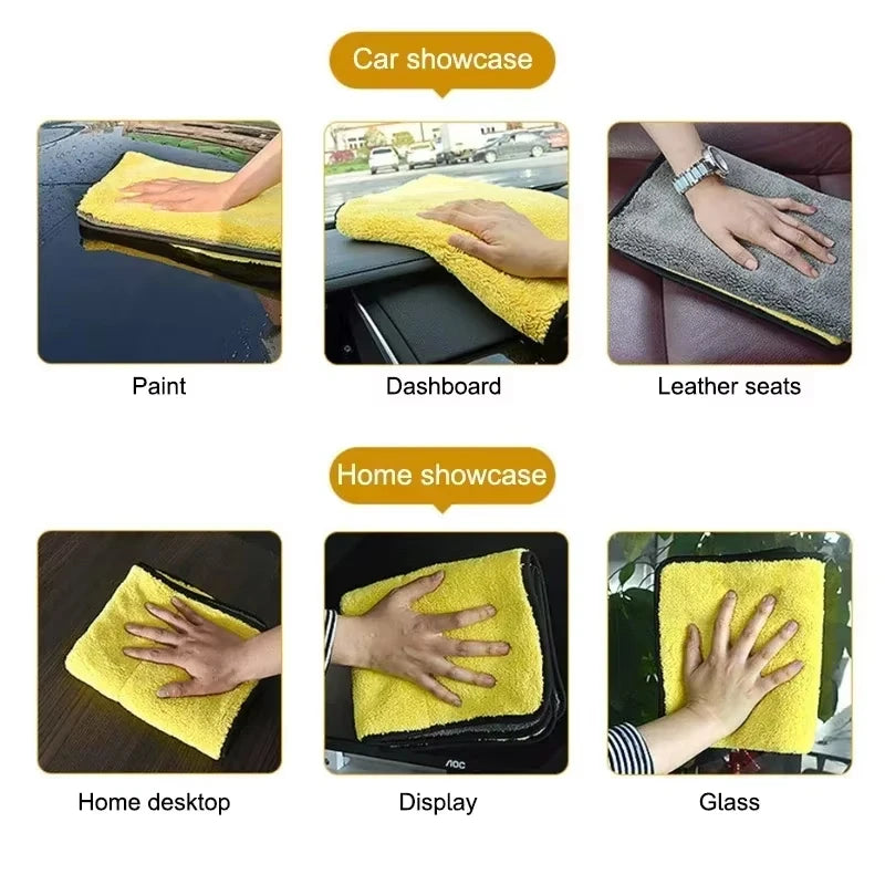 Premium Car Microfiber Towels Double Layer Drying Cloths - Smarsty