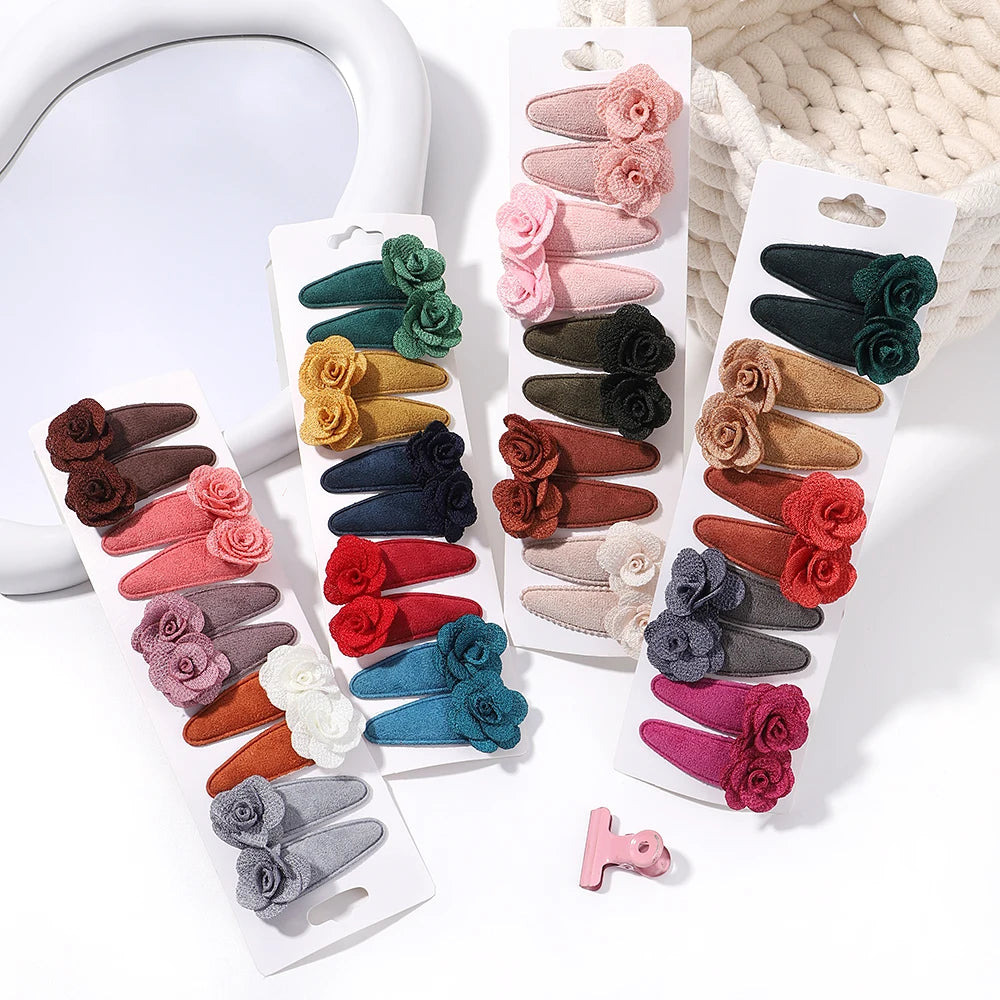 10 Pcs Cotton Alloy Hair Clips for Kids - Smarsty