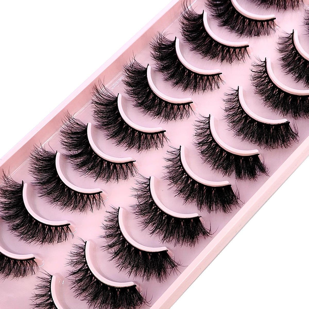10 Pairs Handmade Faux Mink Eyelashes for Natural Look - Smarsty