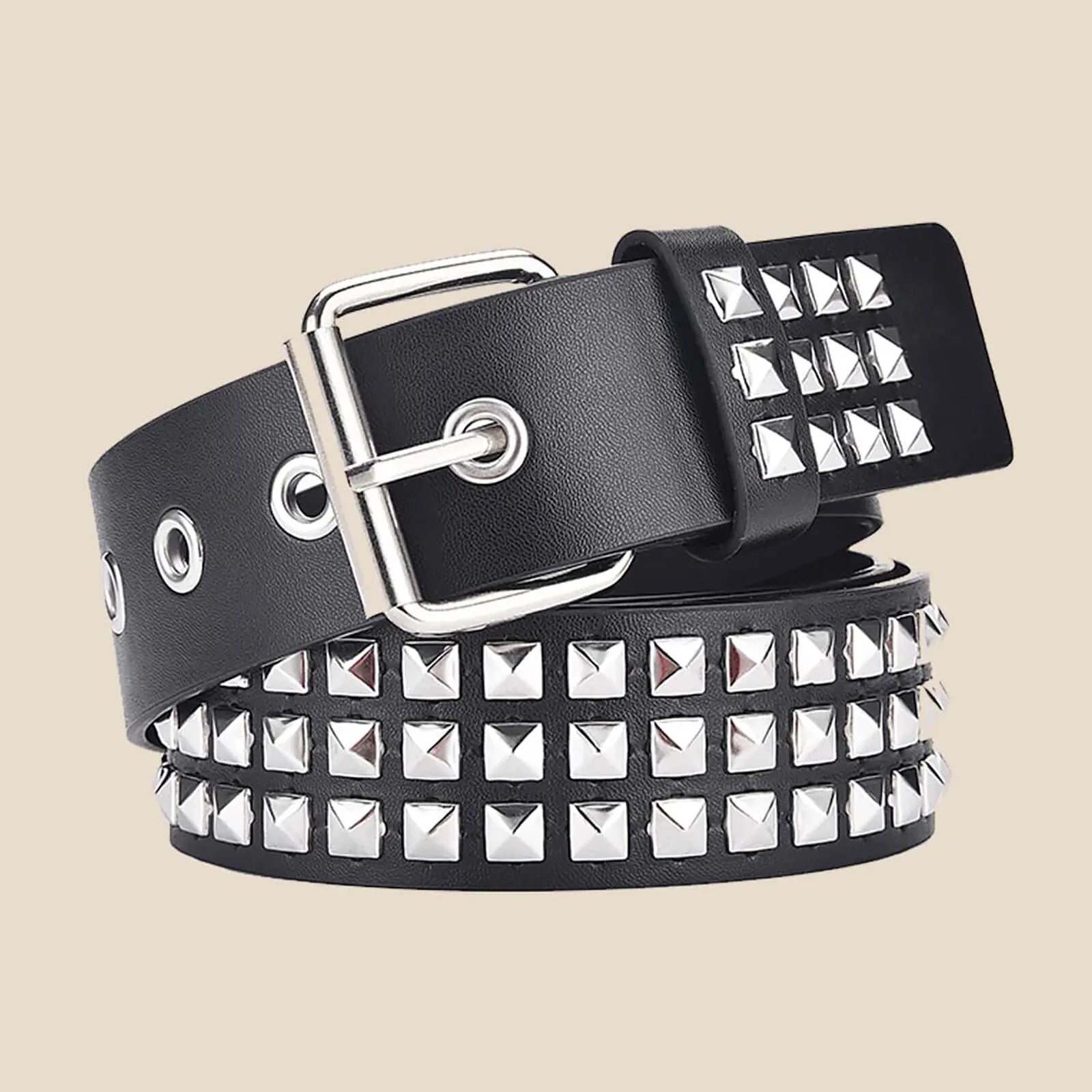 Unisex Punk Pyramid Rivet Belt Stylish Metal Hardware - Smarsty