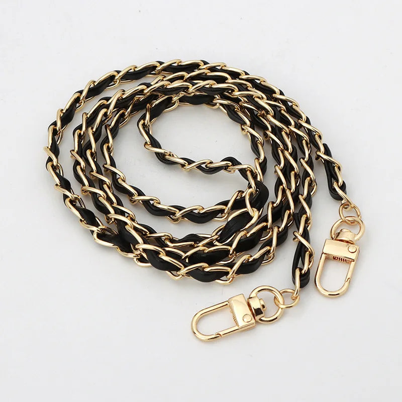 PU Leather Metal Chain Accessories Crossbody Shoulder Portable Wrist Bag Chain Strap Replacement Luggage Accessories Versatile