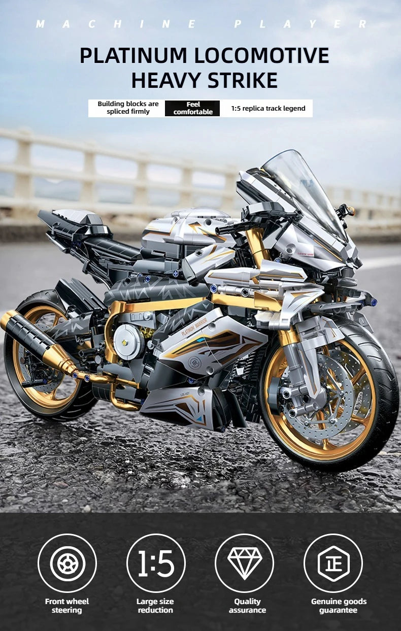TOYLINX Alloy Motorcycle Desktop Decorations 2045PCS Racing Building Block Model Kid Toys Christmas Easter Festive Gift Giving