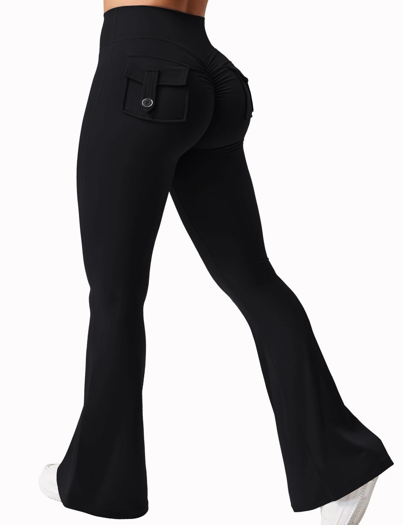 Newest Women Wide Leg High Stretch Yoga Leggings Naked Feeling Compression Fitness Workwear with pockets Yoga Pant - Smarsty