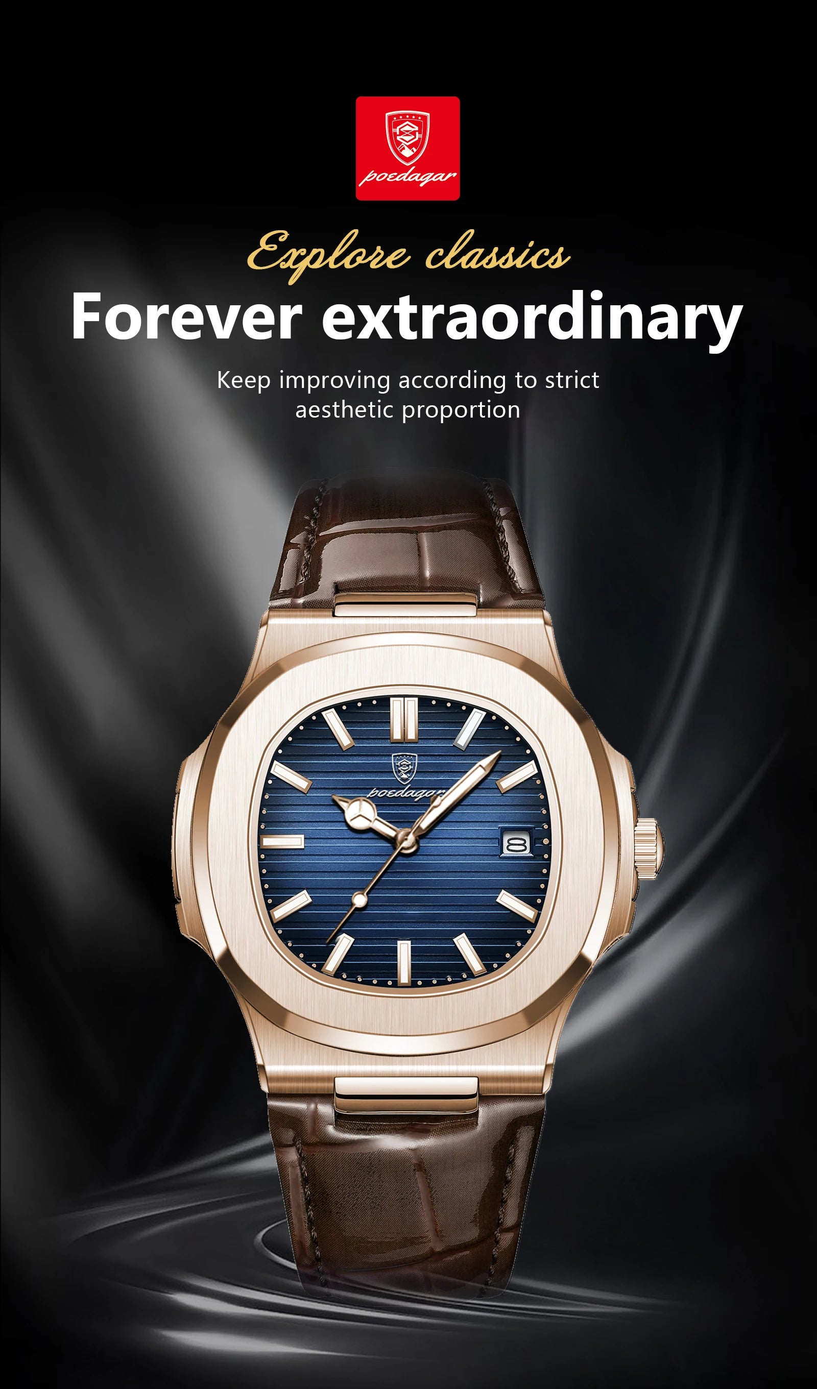 Luxury Waterproof Quartz Square Men Watch with Luminous Feature - Smarsty