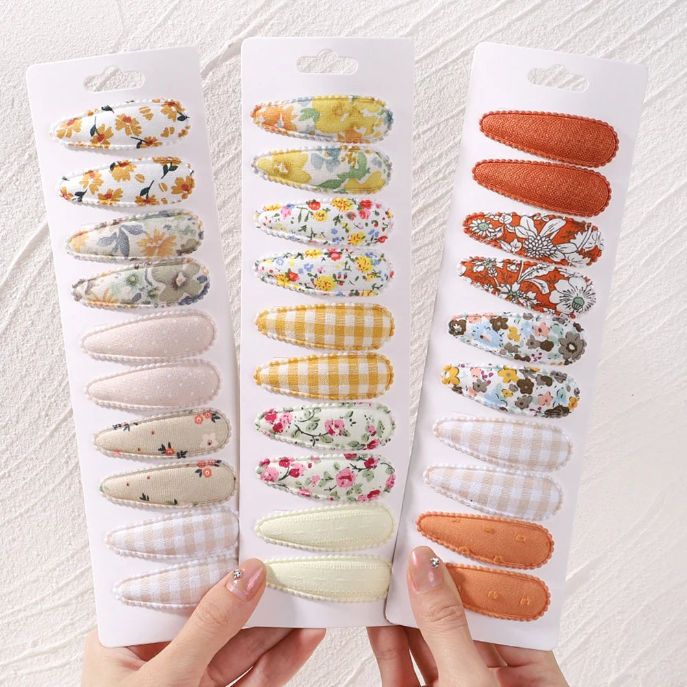 10 Pcs Cotton Alloy Hair Clips for Kids - Smarsty