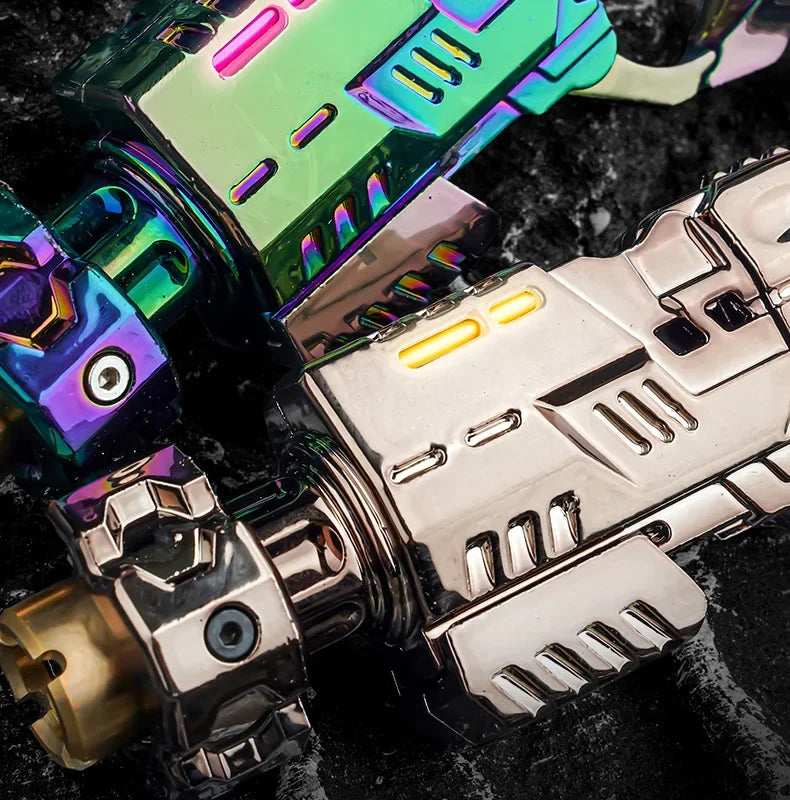 Shell-Ejecting Alloy Toy Pistol Set Stress Relief Fidget Sensory Toy Mini Finger Spinning Top EDC Desk Gadget Gift for Teen Boys - Smarsty