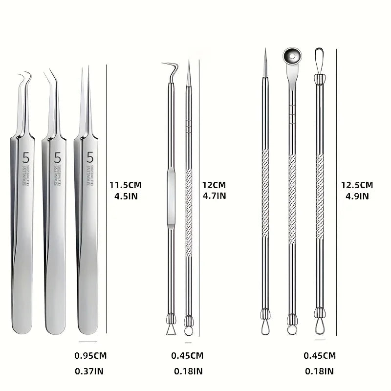 Stainless Steel Blackhead Remover Kit for Clear Skin - Smarsty