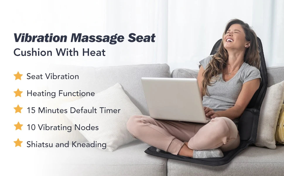 Electric Massage Chair Pad with Heating and Vibration - Smarsty