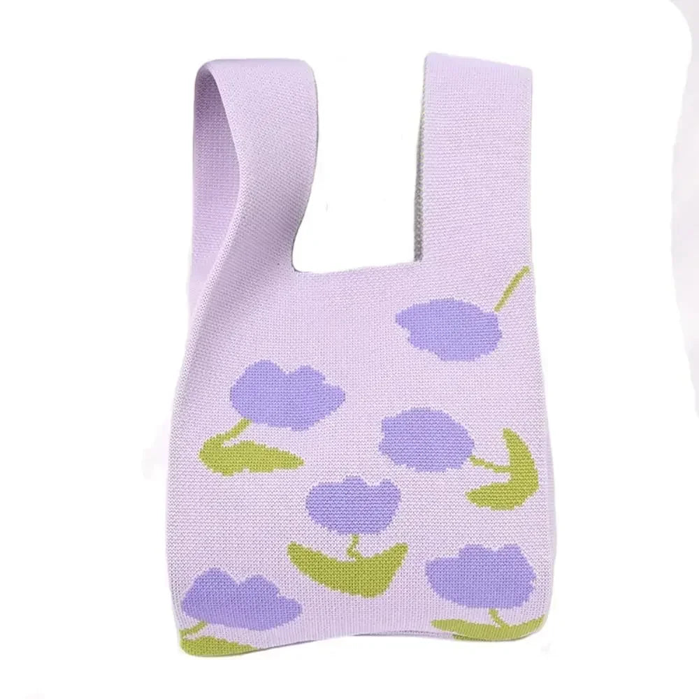 Cat Knit Handbag High Capacity Knot Wrist Bag For Women - Smarsty