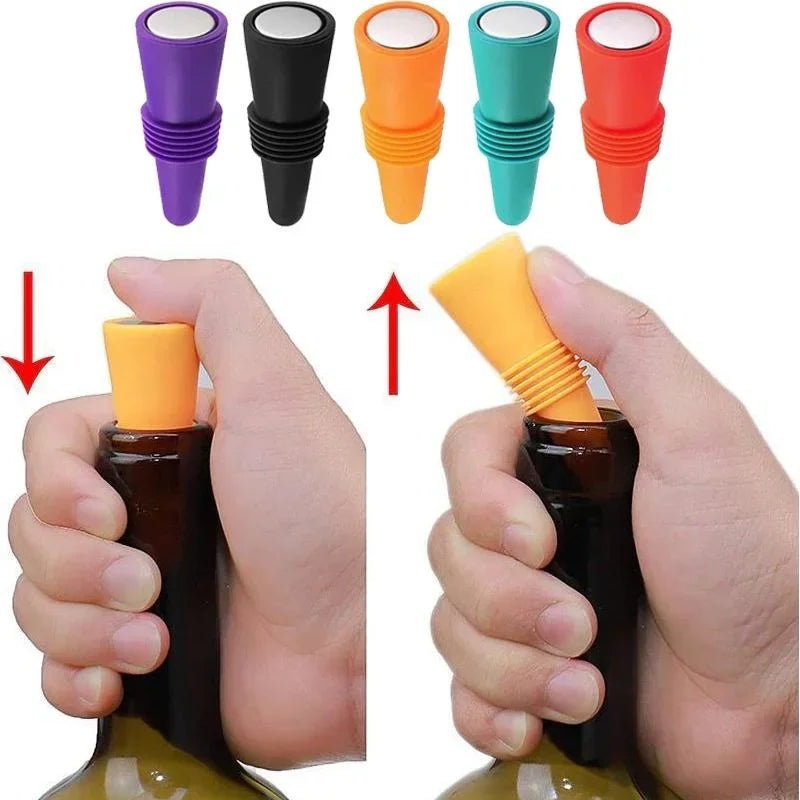 Silicone Wine Bottle Stopper Set for Leak Proof Sealing - Smarsty