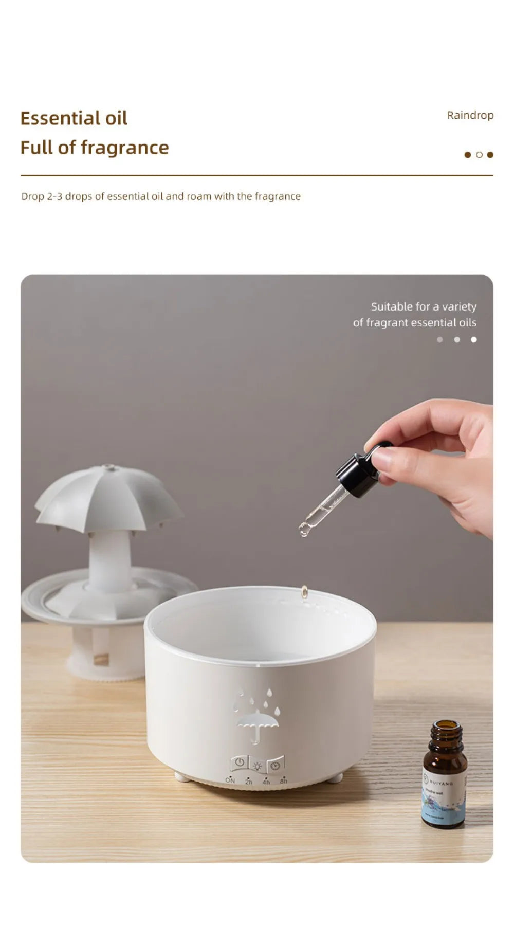 Rotating Umbrella Humidifier with Colorful Night Lights - Smarsty