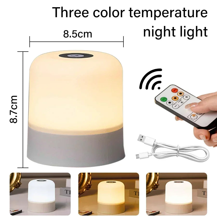 Dimmable LED Table Lamp With Remote 16 Color Options - Smarsty