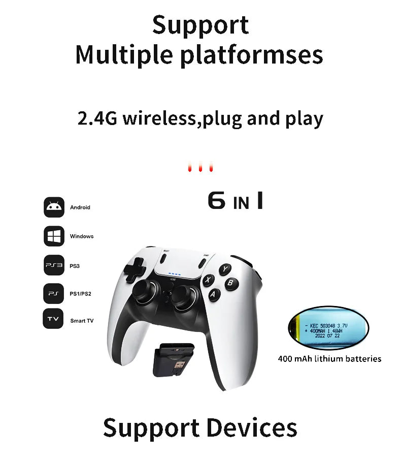 Wireless Gaming Controller For PS1 PS2 PS3 PC - Smarsty