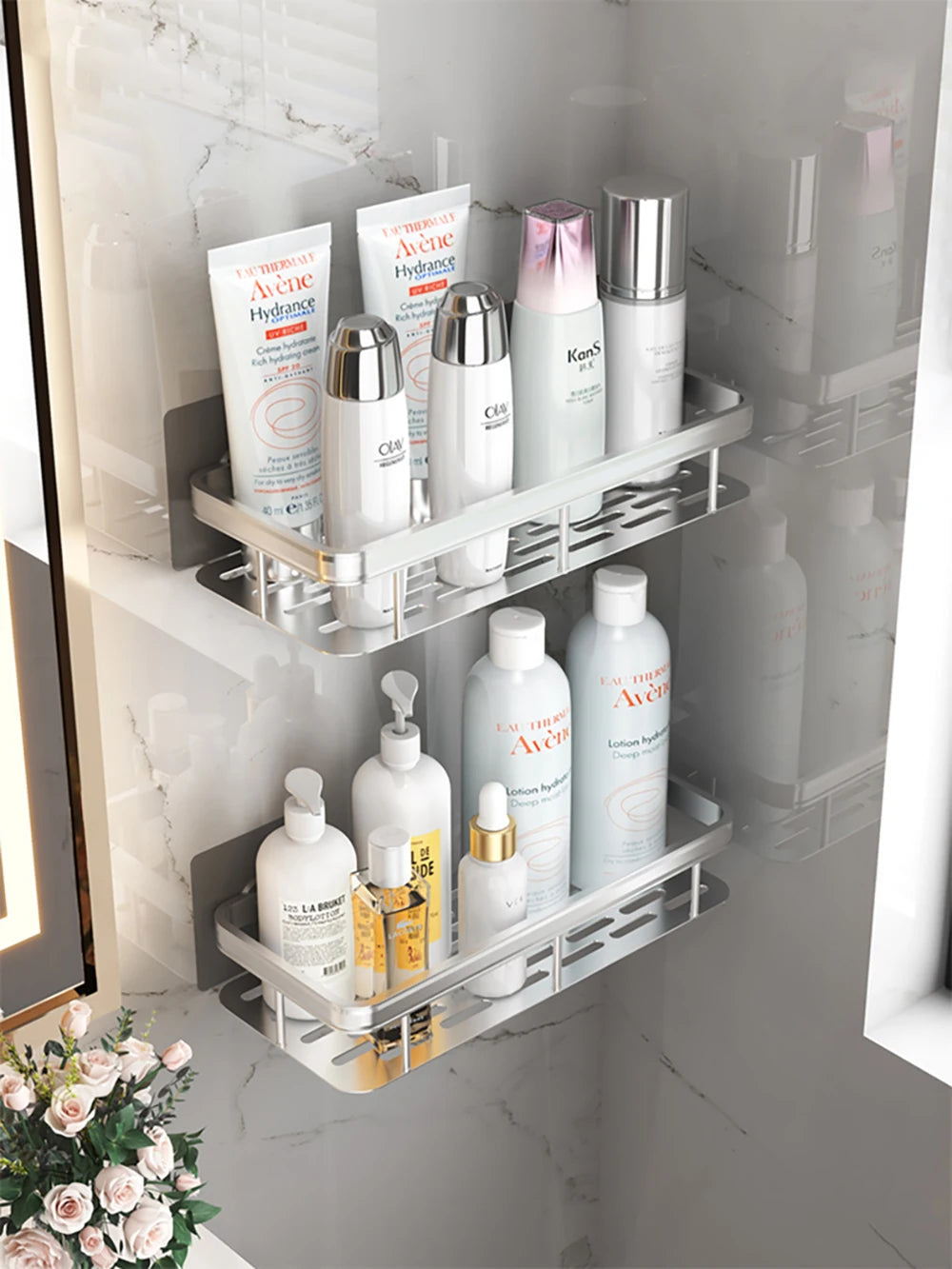 Wall Mounted Bathroom Shelf for Towel and Shampoo Storage - Smarsty