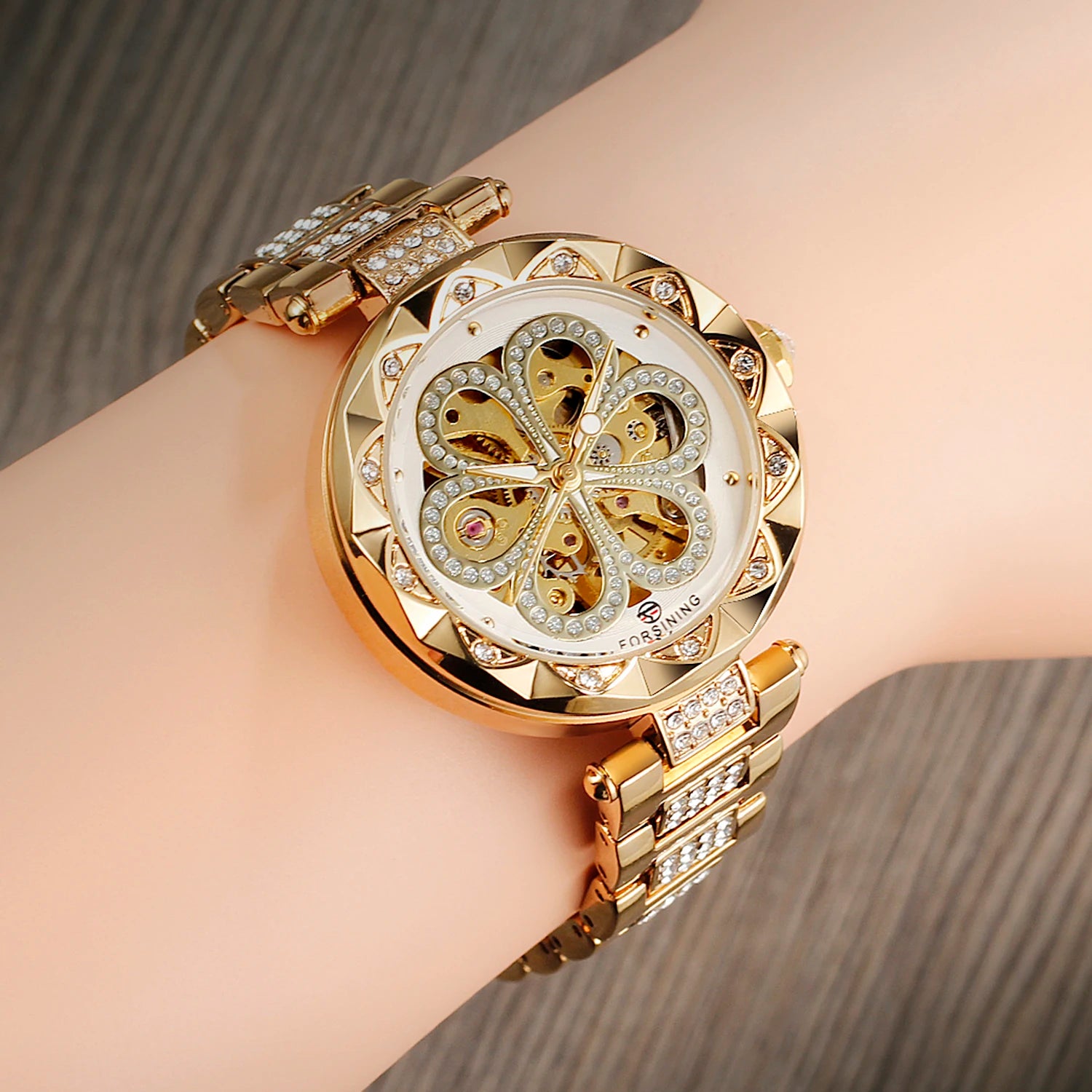 Forsining Women's Skeleton Watch with Luminous Hands - Smarsty