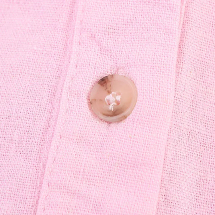 HipSeam Wide Sleeved Shirt Women Spring Asymmetric Hem Button Women's Shirts Simple Lady Johnny Collar Linen Shirts & Blouses - Smarsty