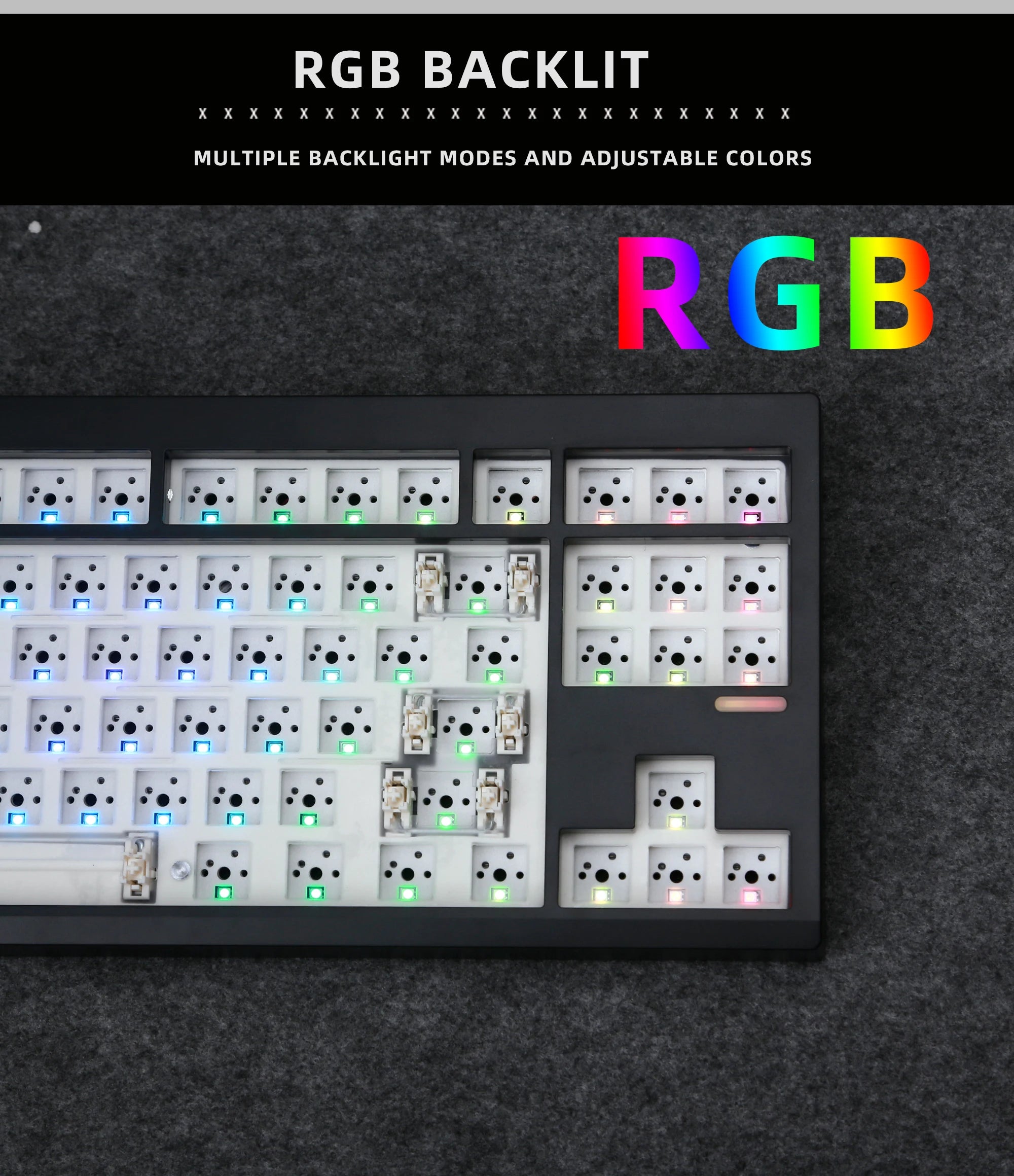 Mechanical Keyboard Kit With 3-Mode Wireless Bluetooth