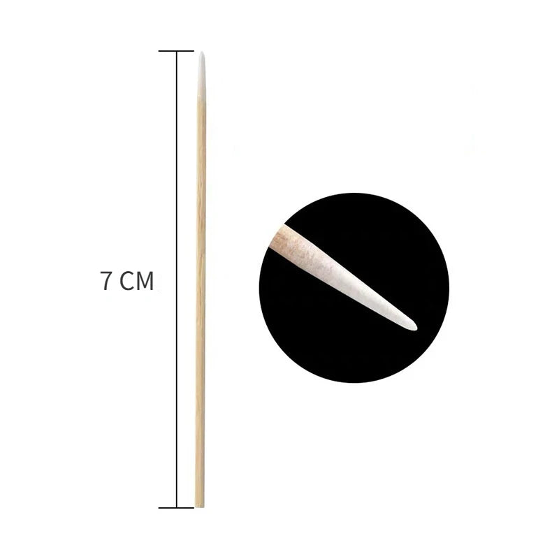 100Pcs Wooden Nail Swabs for Precise Manicure Care - Smarsty