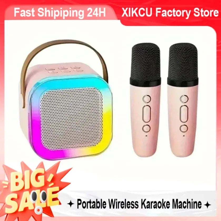XIKCU Portable Karaoke Machine With Dual Microphones - Smarsty