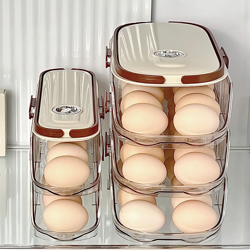 1PCS Home Refrigerator Egg Organizer Sliding Egg Carton Automatic Egg Roller Organizer Kitchen Countertop Egg Shelf by Smarsty