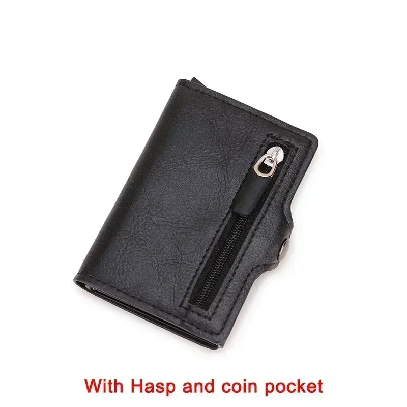 Carbon Fiber Rfid Blocking Men ID Credit Card Holders Wallet Leather Metal Business Bank CreditCard Cardholder Case Carteras