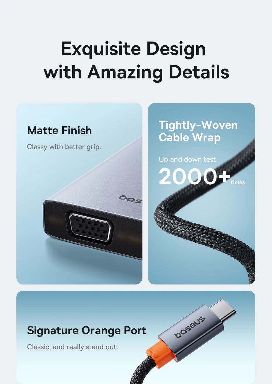 USB-C Hub 4K Ultra HDMI Multiport RJ45 VGA PD 100W