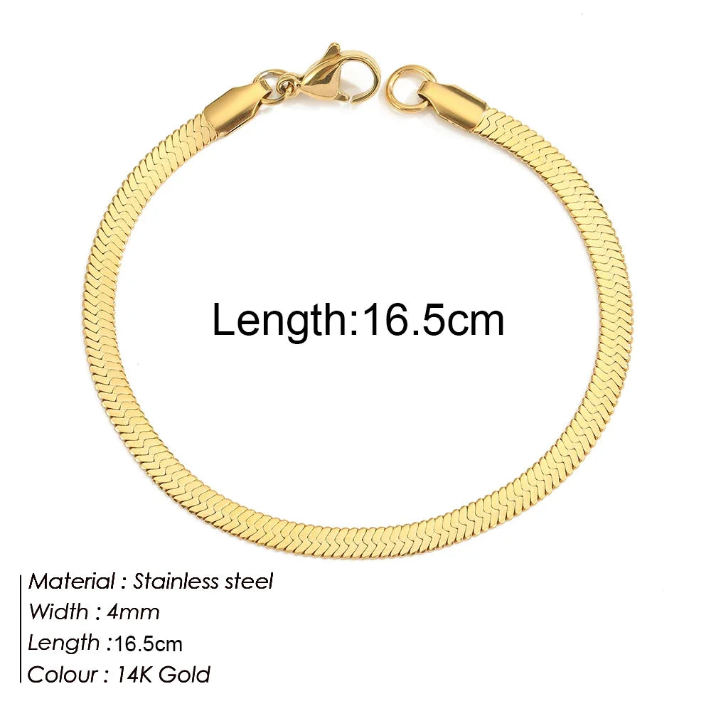 Gold Stainless Steel Twist Chain Bracelet for Women - Smarsty