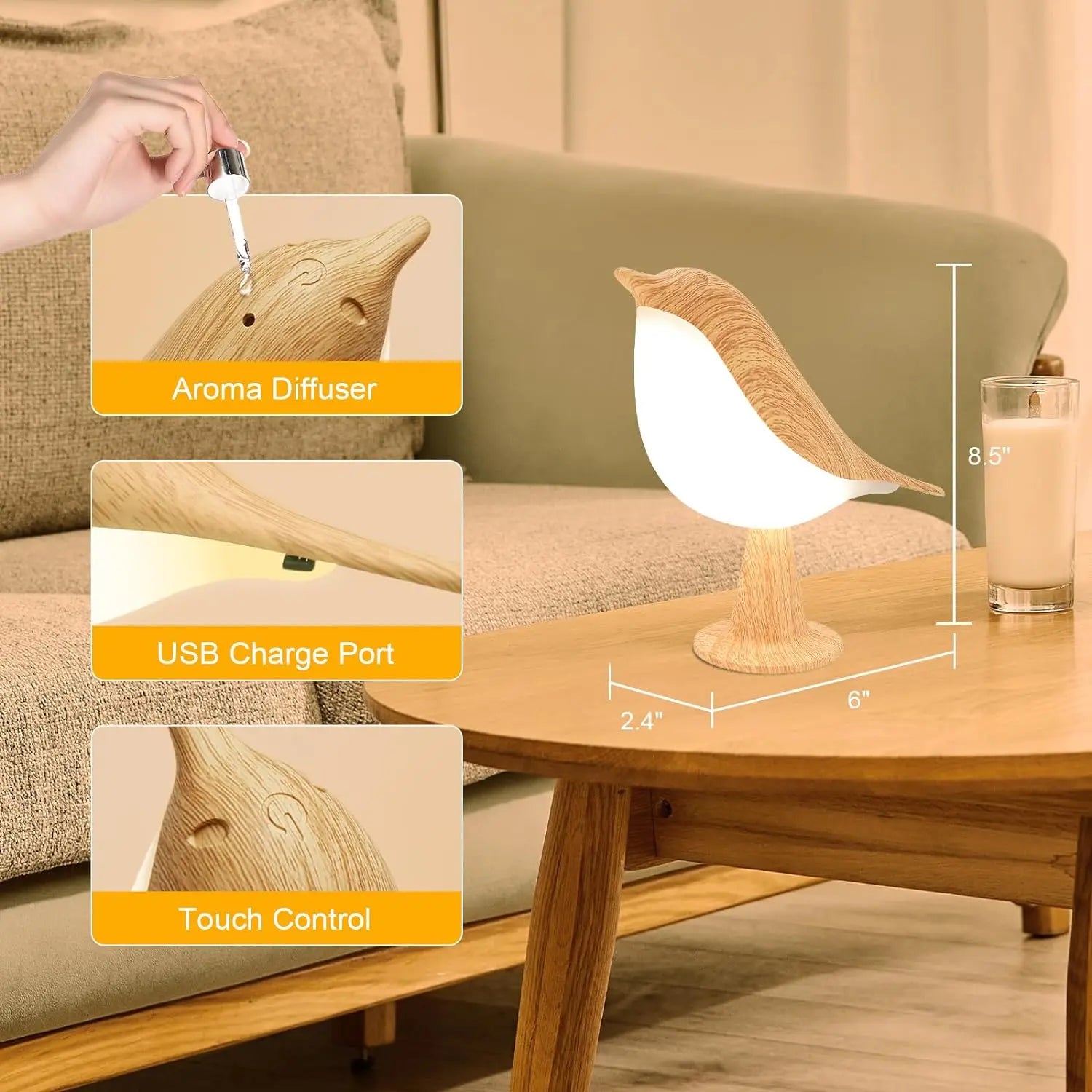 Small Touch Sensor Desk Lamp with 3 Color Temperatures - Smarsty