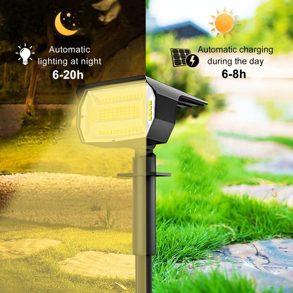 Solar Powered LED Spotlights for Outdoor Landscape Lighting - Smarsty