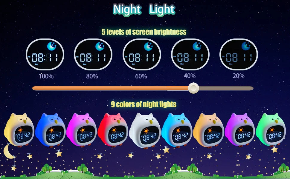 Puppy-Shaped Kids Alarm Clock with Night Light - Smarsty