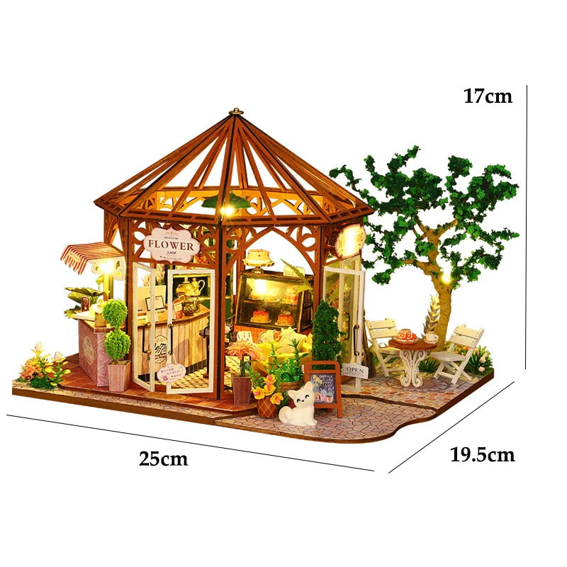 Wooden Miniature Doll House 3D Puzzle Assembly Building Model Kit Small Room Toys Home With Furniture Lighting Wooden Craft Gift by Smarsty