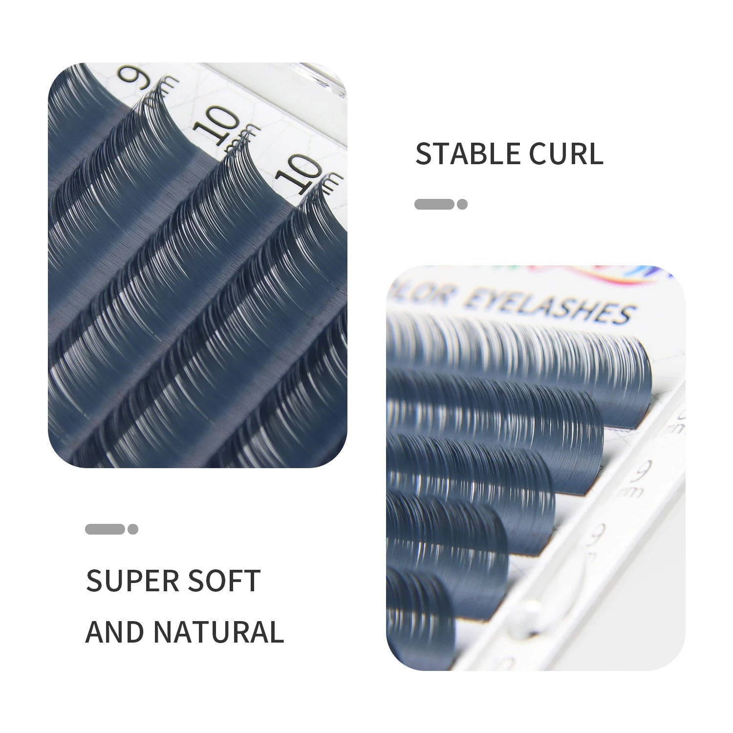 Glamlash Morandi Grey Colorful Individual Eyelash Extensions - Smarsty