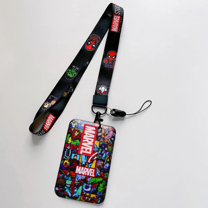 Disney Superhero ID Card Holder Neck Strap Pendant Cool Boys Door Badge Holder Lanyards Keychain Men Work Credential Case Gift - Smarsty