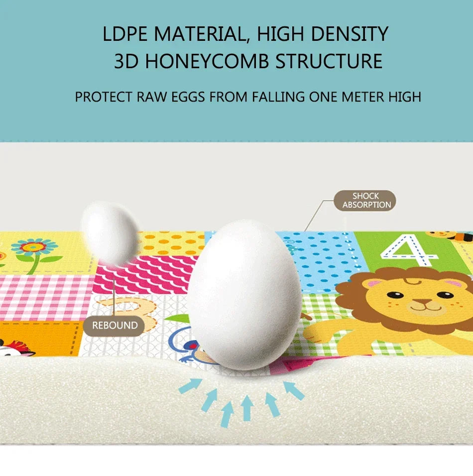 Foldable Baby Play Mat Children's Double-sided Pattern Protection Non-slip Activity Carpet Children's Educational Activity Mat by Smarsty