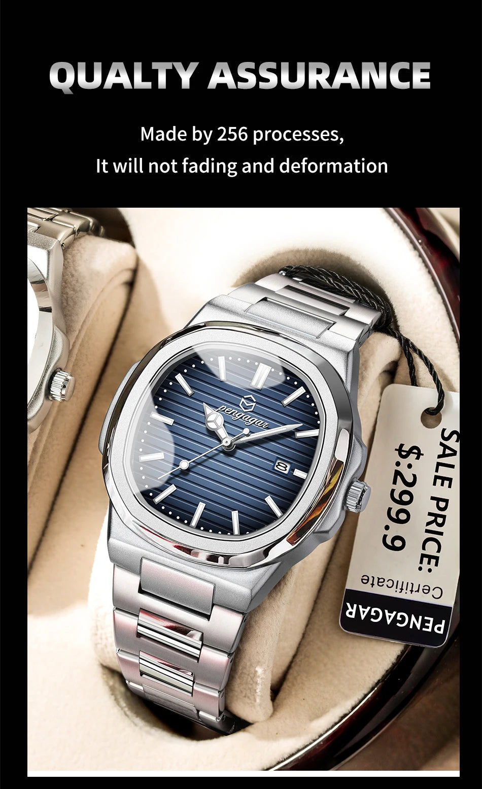 Luxury Waterproof Men’s Quartz Wristwatch with Luminous Dial - Smarsty