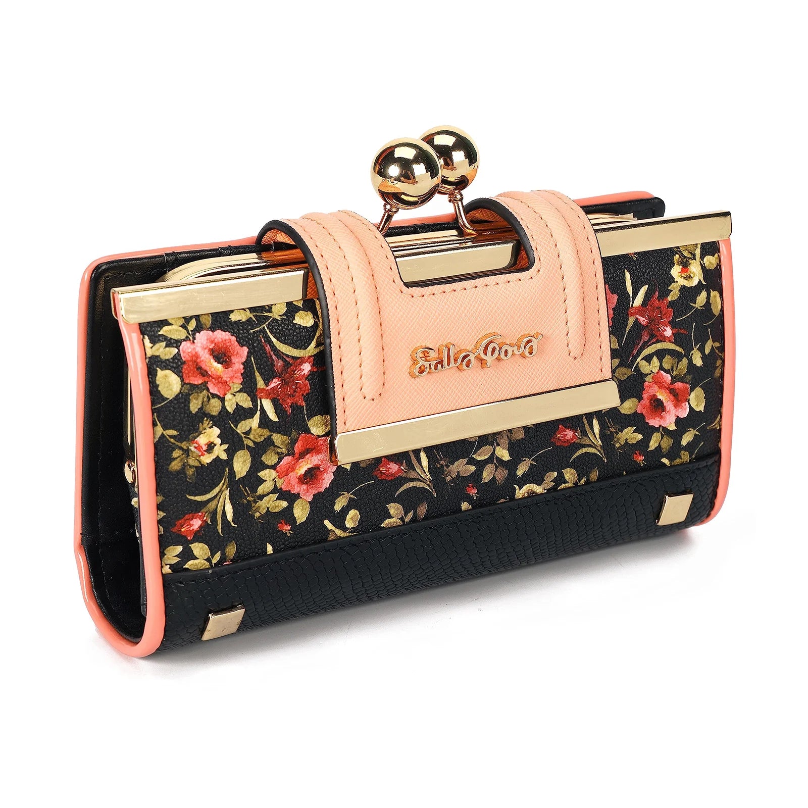 Women Wallet Leather Large Capacity Handbag Long Purse 10-card slots and clips Zero SY5025