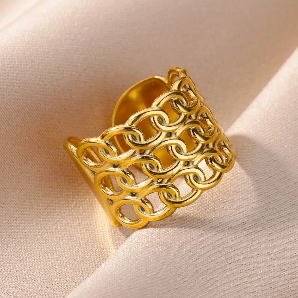 Luxury Gold 316L Stainless Steel Rings for Women - Smarsty