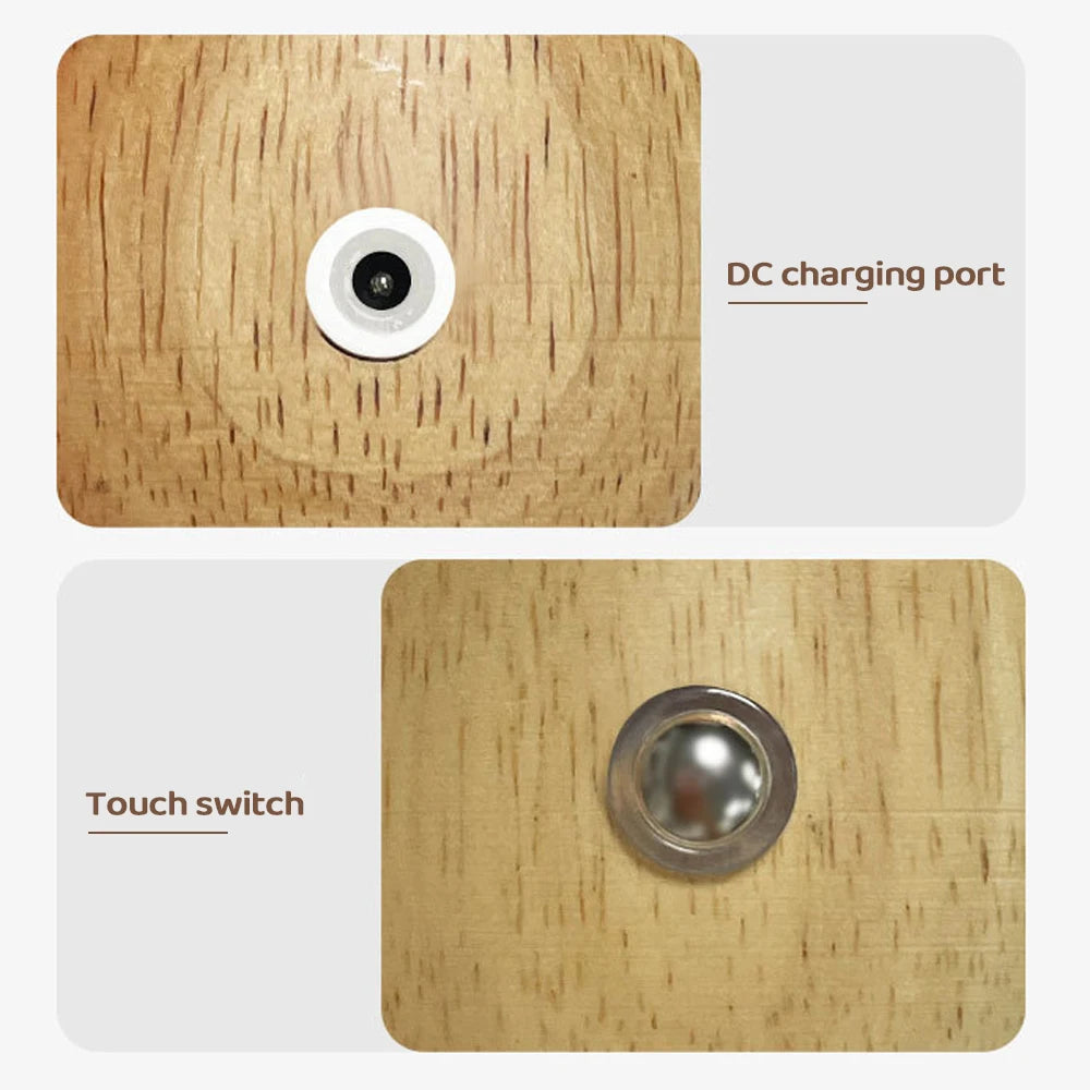 Wooden Mushroom Night Light with Stepless Dimming - Smarsty