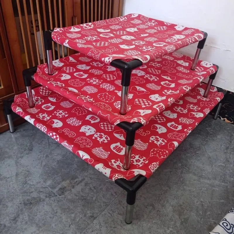 Portable Elevated Dog Bed with Washable Fabric - Smarsty