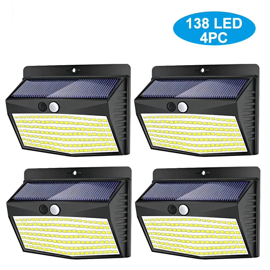 138 LED Solar Wall Lights with Motion Sensor - Smarsty