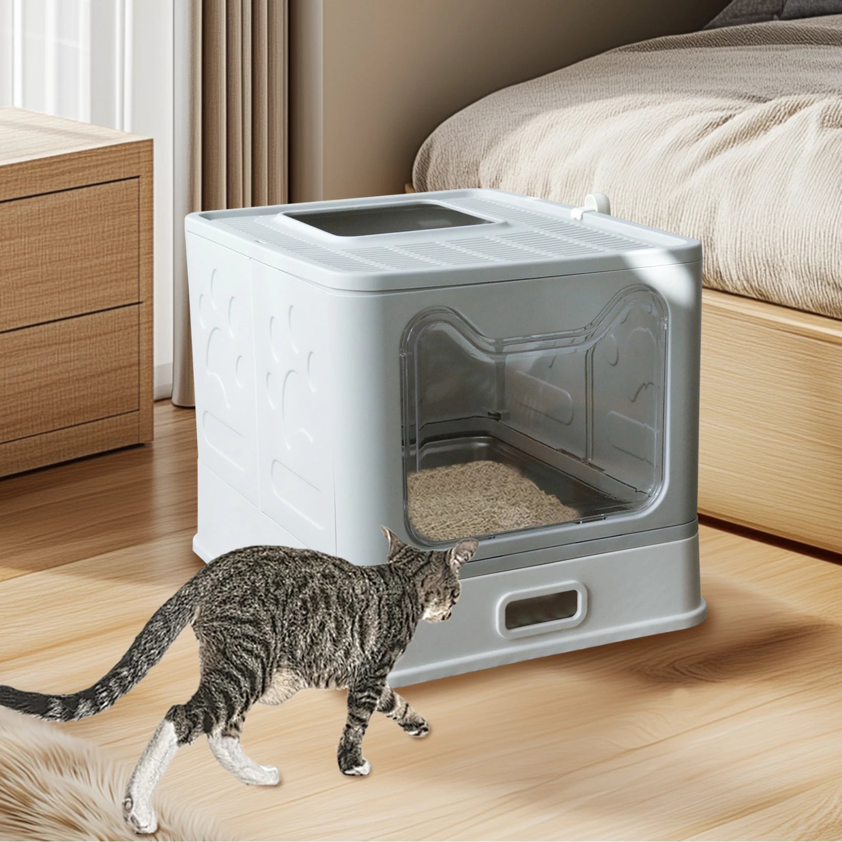 Stainless Steel Cat Litter Box with Easy Clean Lid - Smarsty