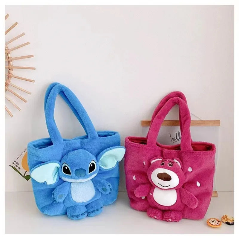 Disney Stitch Plush Shoulder Bag Cute Strawberry Bear - Smarsty