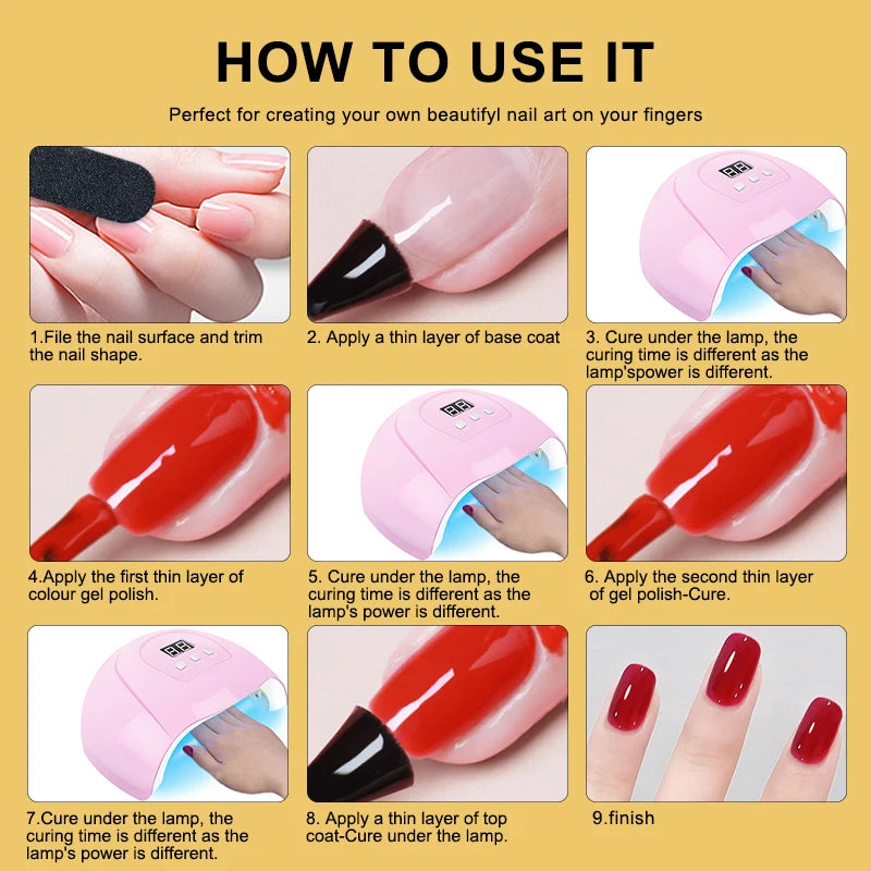 Gel Nail Polish Kit With UV Lamp And Drill - Smarsty