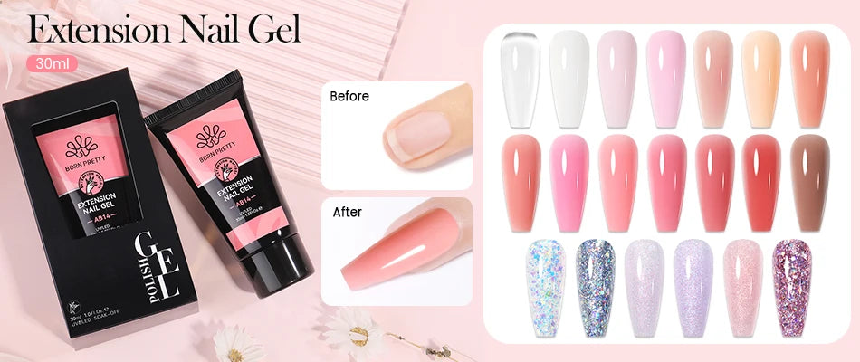 Born Pretty 30ml Milky White Nail Extension Gel - Smarsty