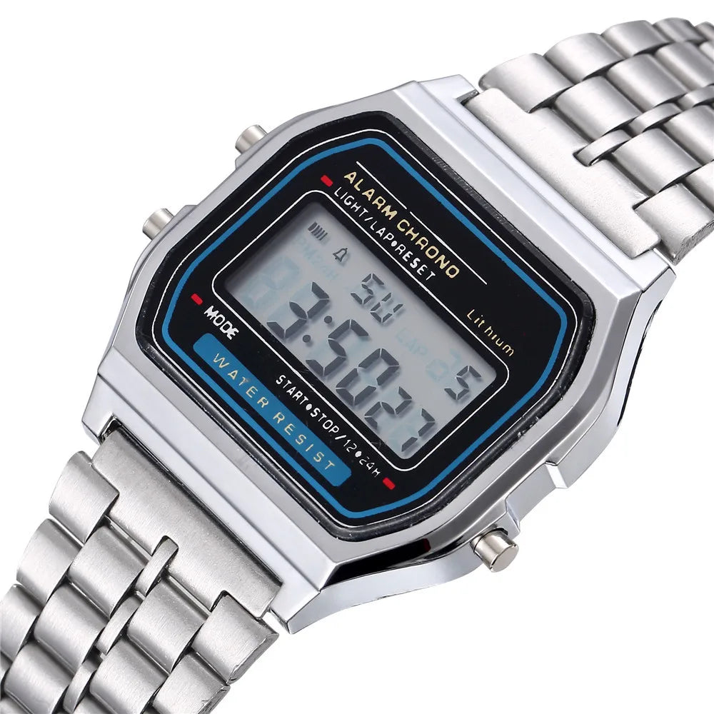 Luxury LED Digital Watch for Men Stainless Steel - Smarsty