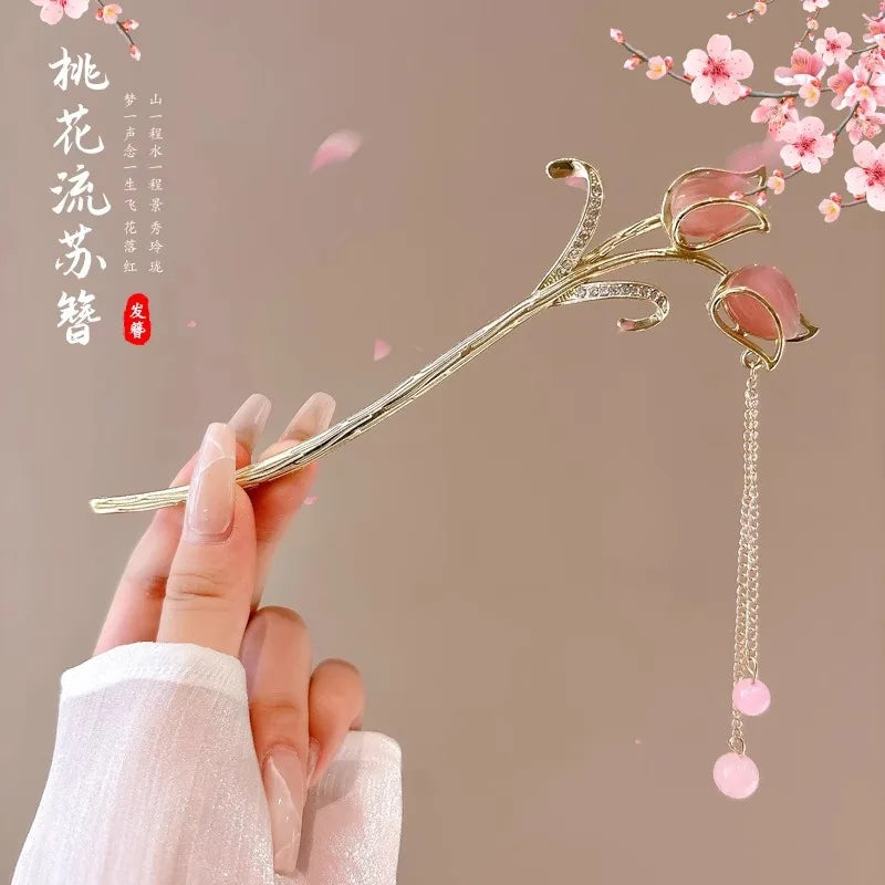 Vintage Chinese Style Flower Hairpin for Women - Smarsty