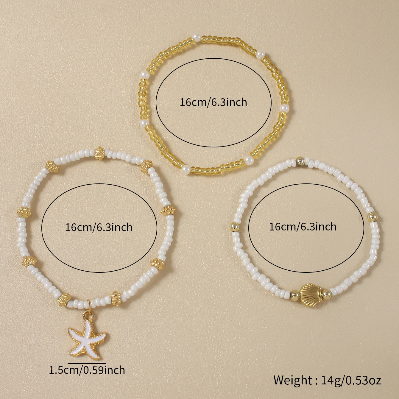 Handmade Starfish Shell Beaded Bracelet for Summer - Smarsty