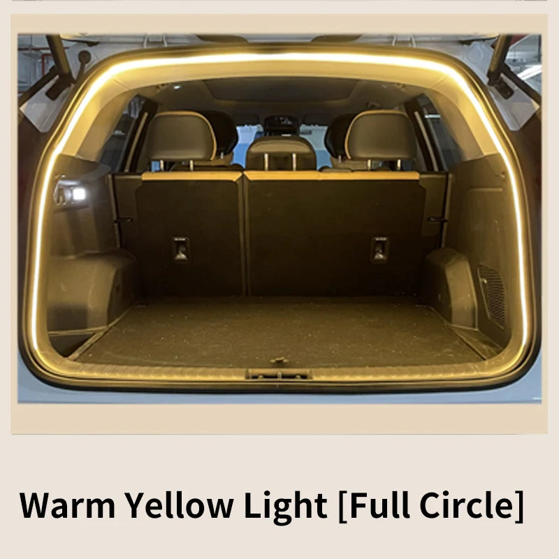 Car high brightness trunk lighting ambient light interior decoration LED wiring free automatic sensing tailgate light strip - Smarsty