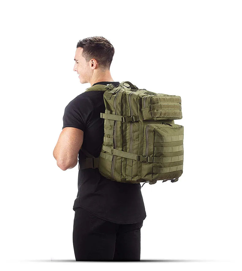 50L Tactical Backpack Men's Travel Large Capacity Rucksacks Men Waterproof Outdoor Sports Multi-functional Bags - Smarsty