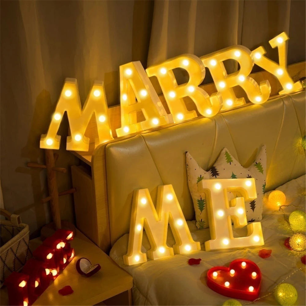 Colorful LED Letter Light for Weddings and Birthdays - Smarsty